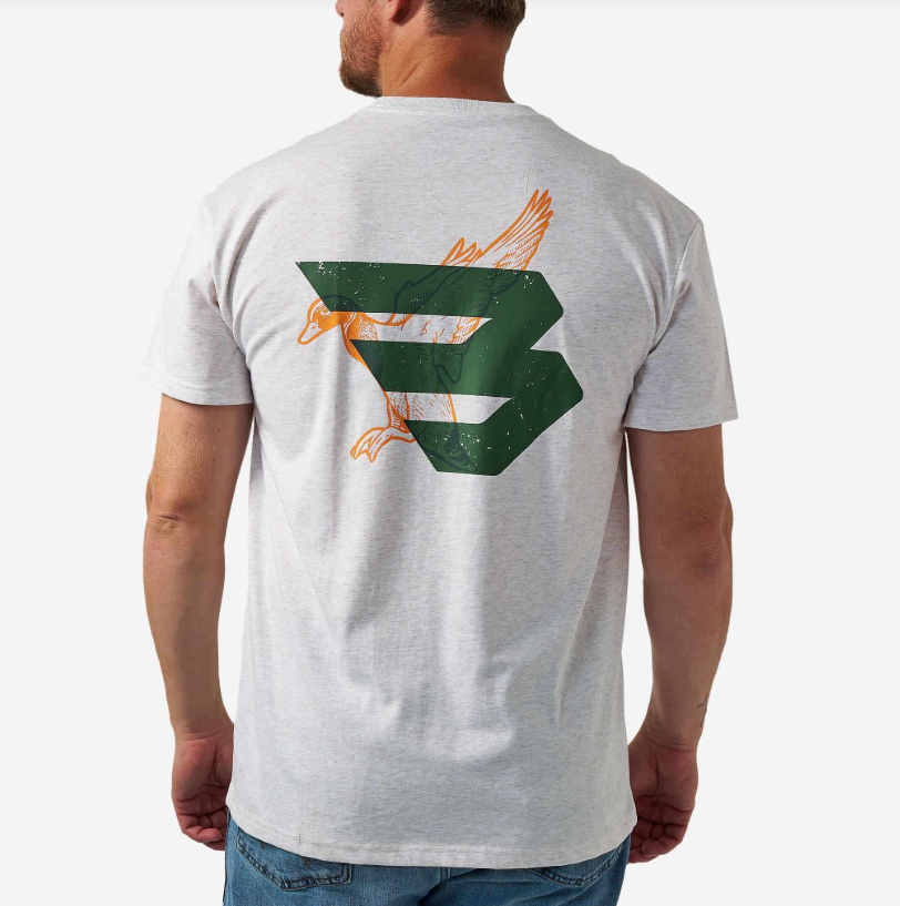 Burlebo Short Sleeve Tee - Duck Flying B Green Logo