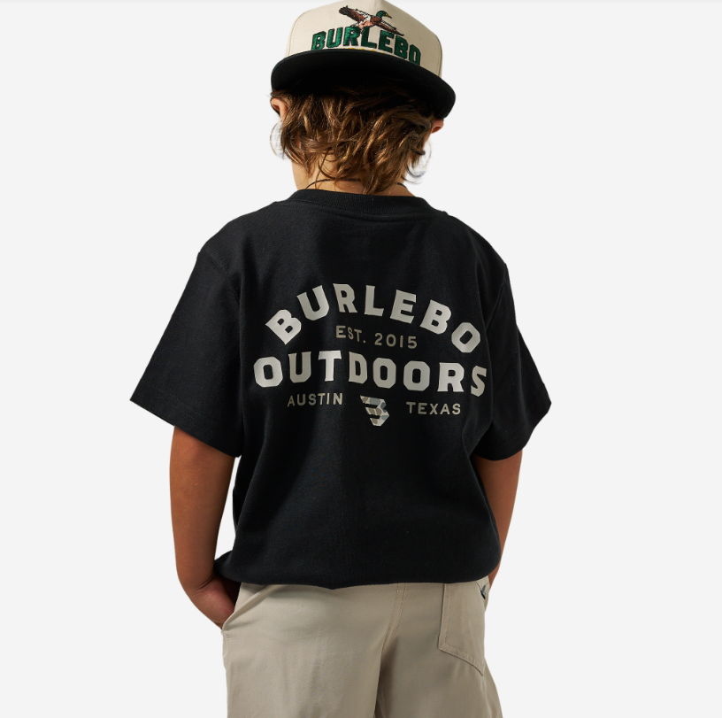 Burlebo Youth Short Sleeve Tee - Outdoor Logo - Black