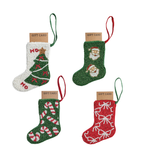 Beaded Gift Card Stocking Ornament