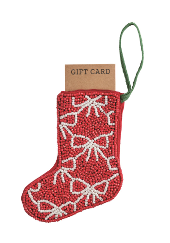 Beaded Gift Card Stocking Ornament