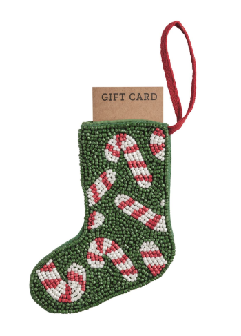 Beaded Gift Card Stocking Ornament