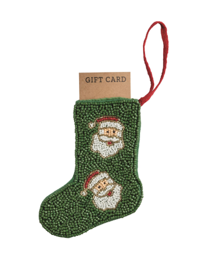 Beaded Gift Card Stocking Ornament
