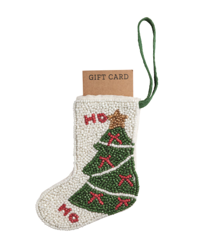 Beaded Gift Card Stocking Ornament