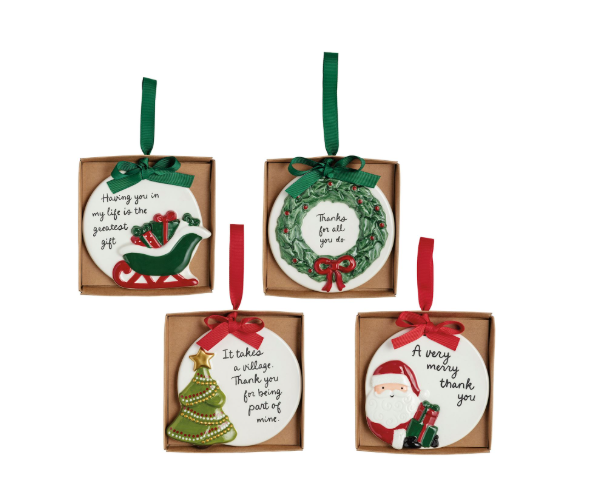Hand Painted Thank You Ornament