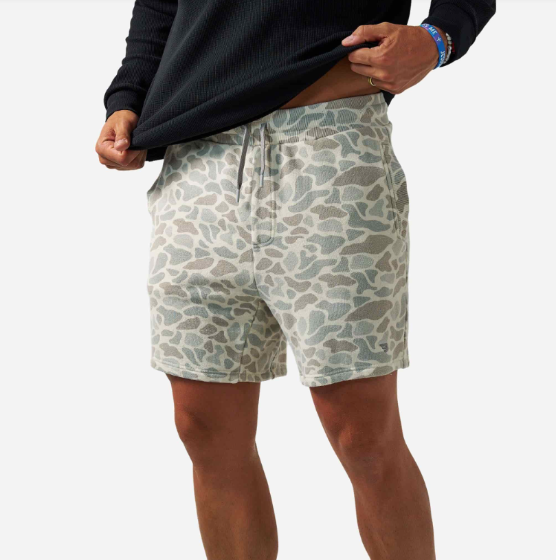 Burlebo Vintage Washed Fleece Shorts - Classic Deer Camo
