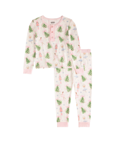 Girls Christmas Tree Bow Pj Set
