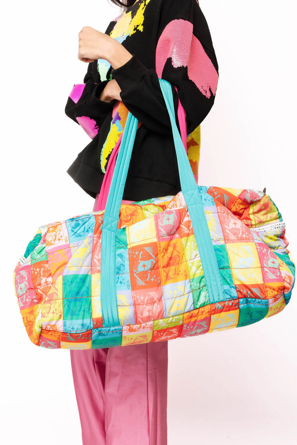 Queen Of Sparkles Multi Colorblock Logo Duffle