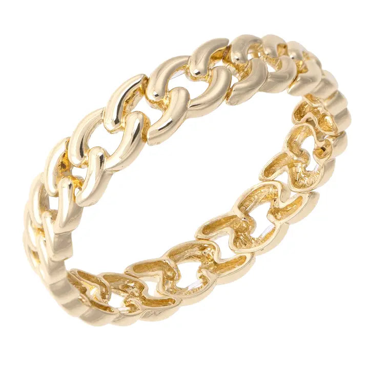 Whitney Gold Curb Chain Stretch Bracelet