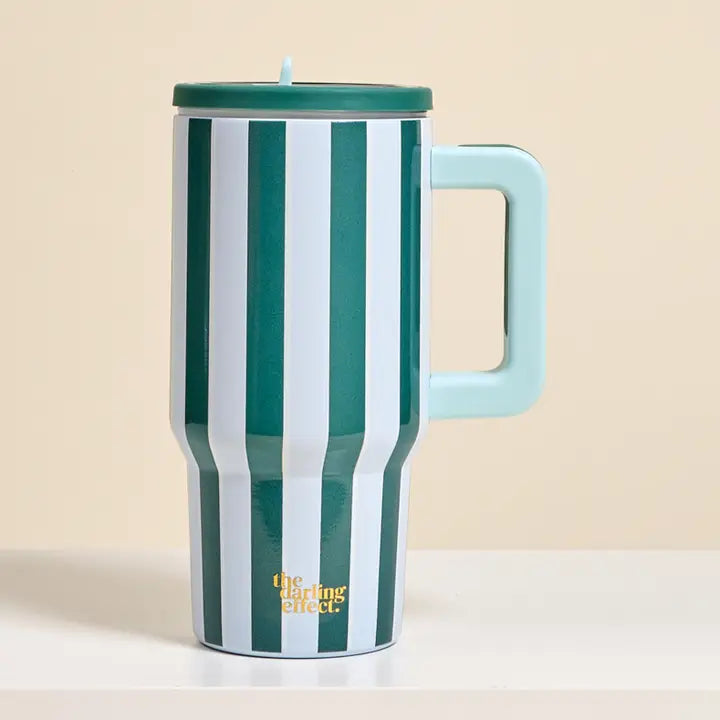 20 oz Lifestyle Flip Straw Tumbler – Sicily Stripes Teal