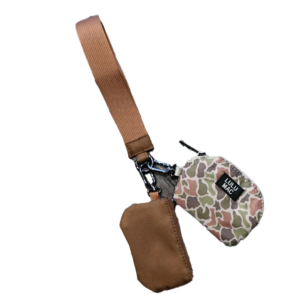 Lulu Mac Camo/Brown Double Pouch Wristlet