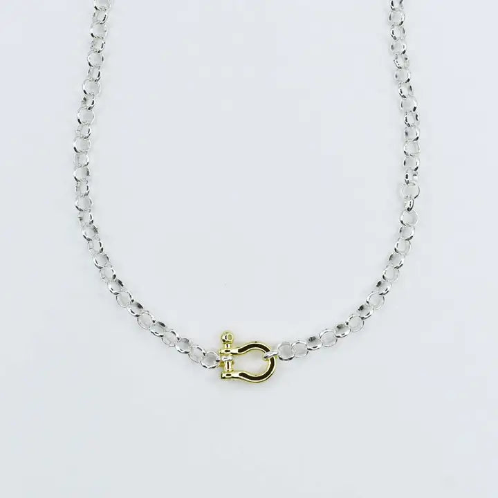 Silver Link Clasp Necklace