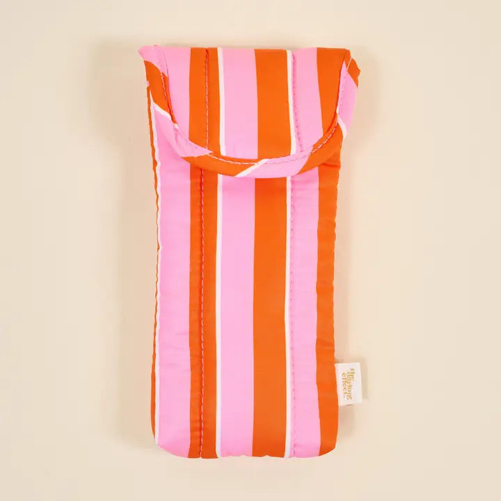 Puffy Sunglasses Case–Sicily Stripes Pink
