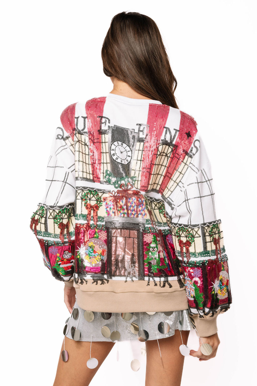 Queen Of Sparkles Multi Store at Christmas Time Window Display Sweatshirt