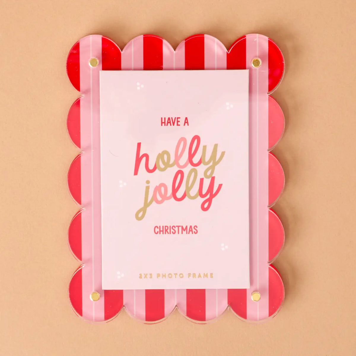 Mini Acrylic Picture Frame Magnet - Peppermint Stripes