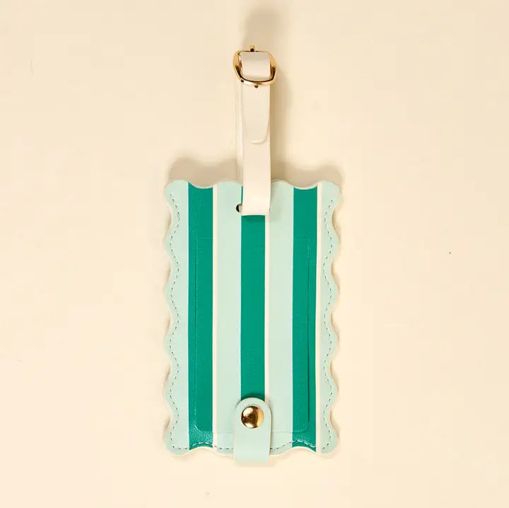 Jetsetter Luggage Tag–Sicily Stripes Teal