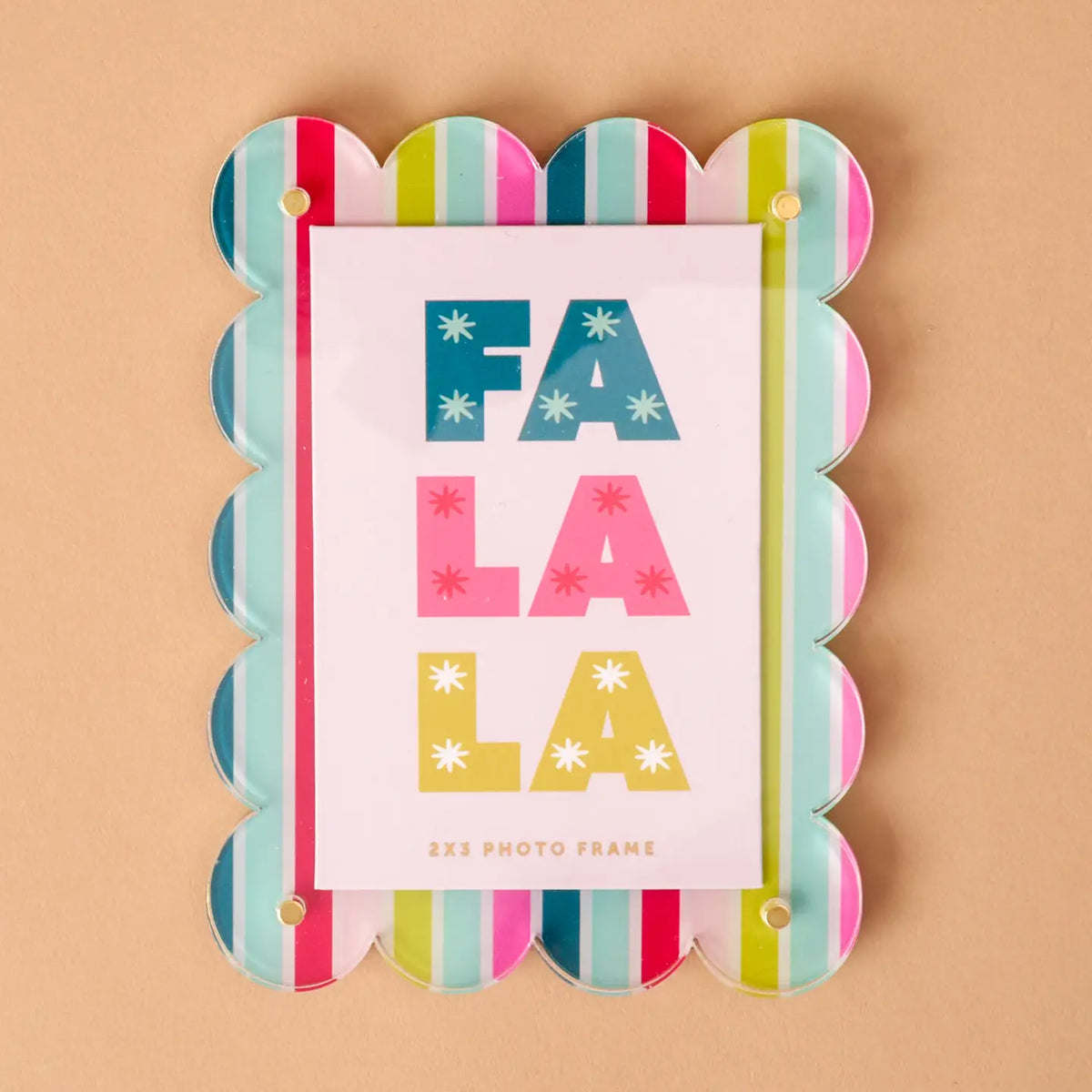 Mini Acrylic Picture Frame Magnet - Fa La La