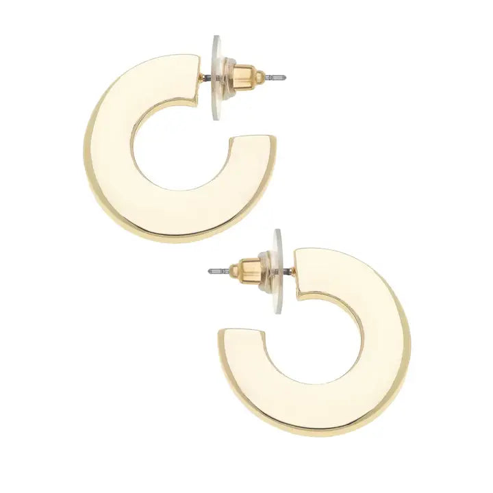 Cali Large Gold Flat Hoop Earrings