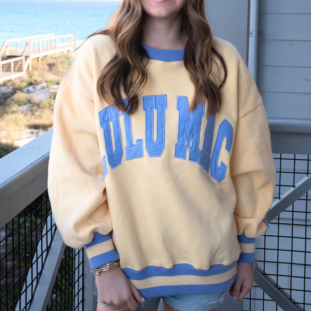 Lulu Mac Butter/Blue Stitch Sweatshirt