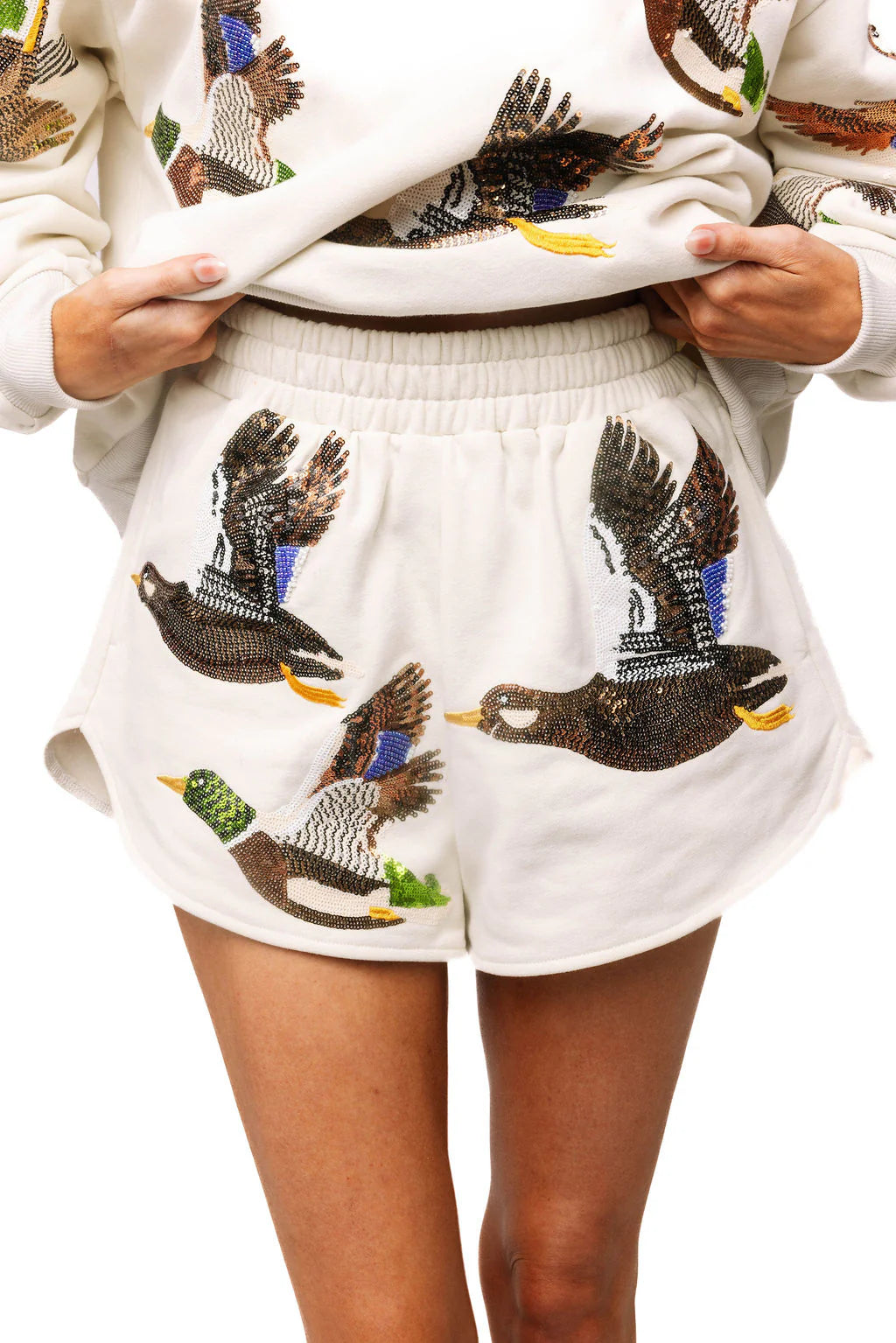 Queen Of Sparkles Ivory Flying Ducks Short
