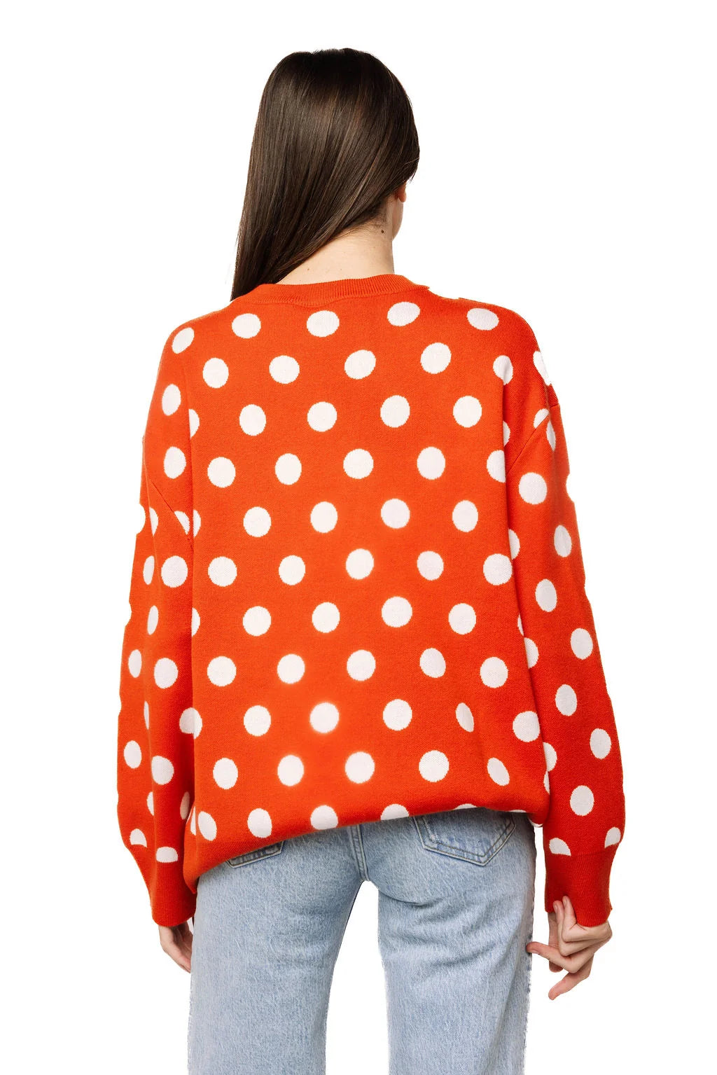 Queen Of Sparkles Orange Polkadot Pumpkin Sweater