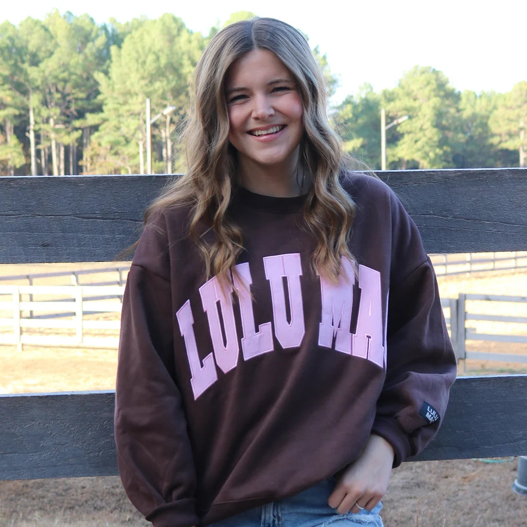 Lulu Mac Brown/Light Pink Stitch Sweatshirt