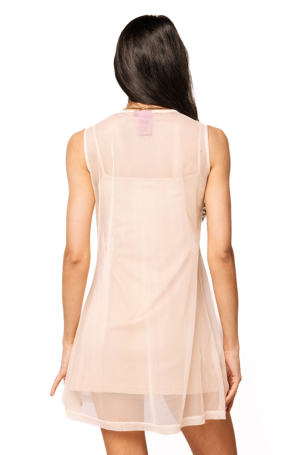 Queen Of Sparkles Beige Beach QOS Queen Card Sheer Tank Coverup