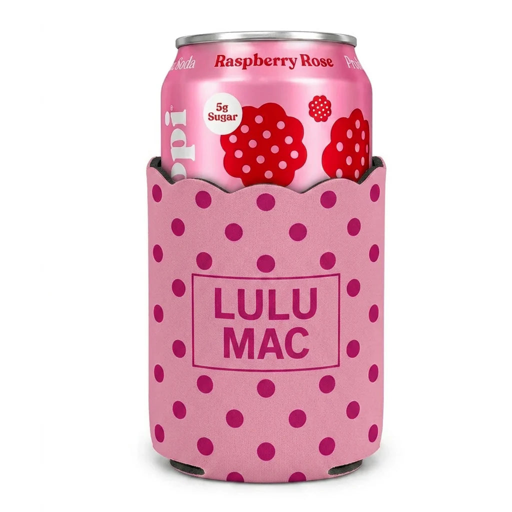 Lulu Mac Pink/Hot Pink Polka Dot Koozie