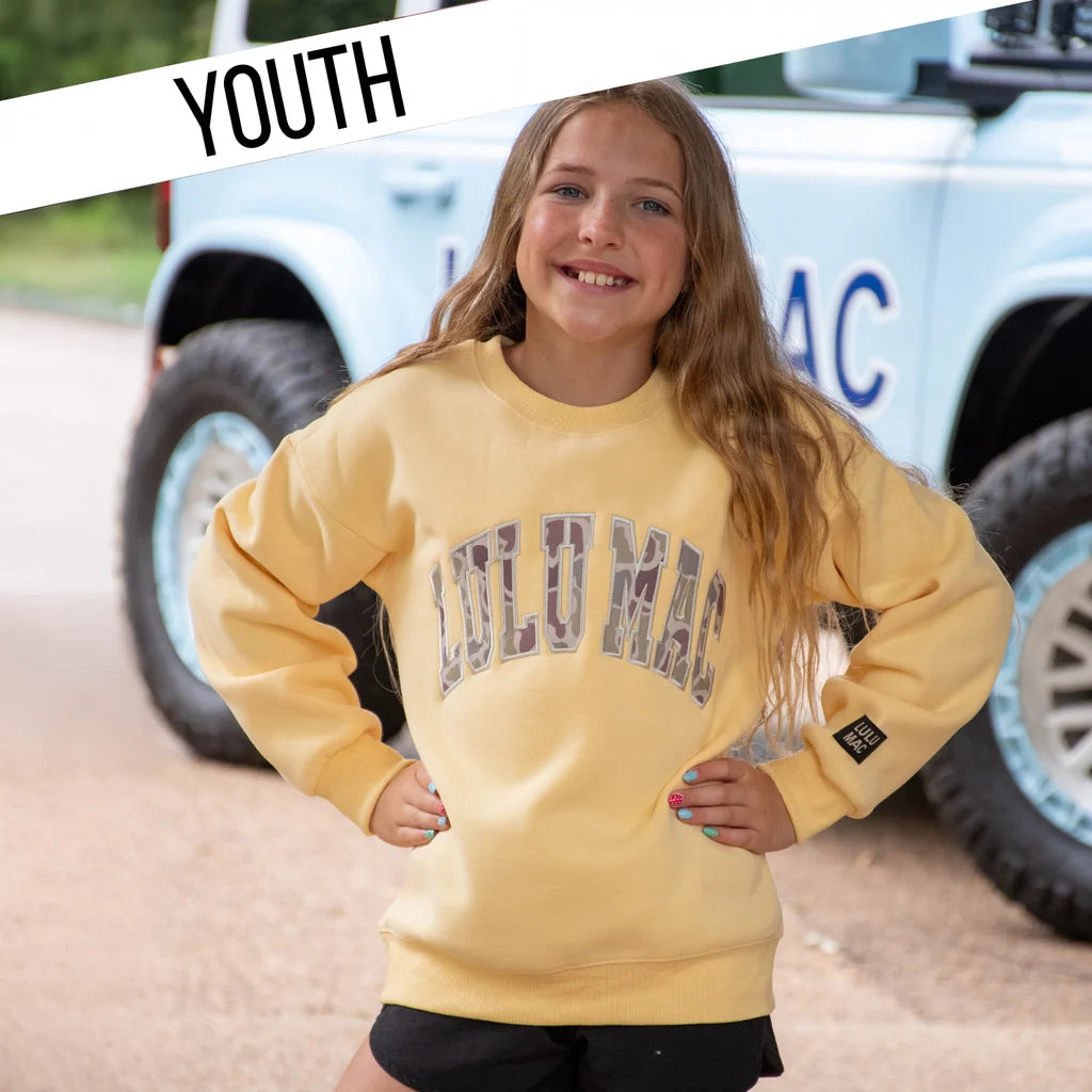 Youth Lulu Mac Butter/Camo Sweatshirt
