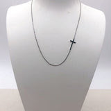 Silver Sideways Cross Necklace