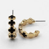 Gold Hoop with Black Clover 1" Hoop Earring