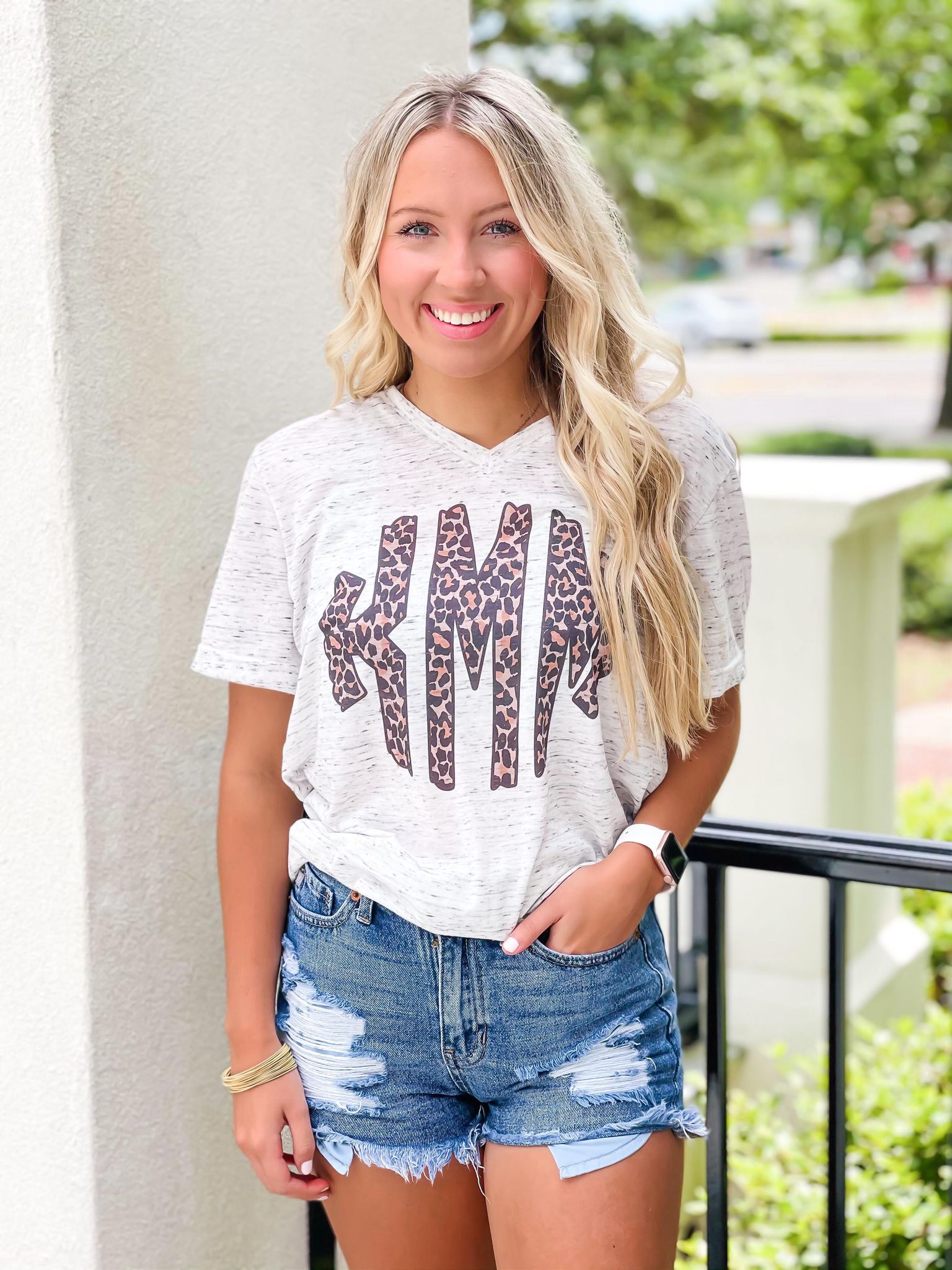 Personalized Leopard Print Scalloped Initials