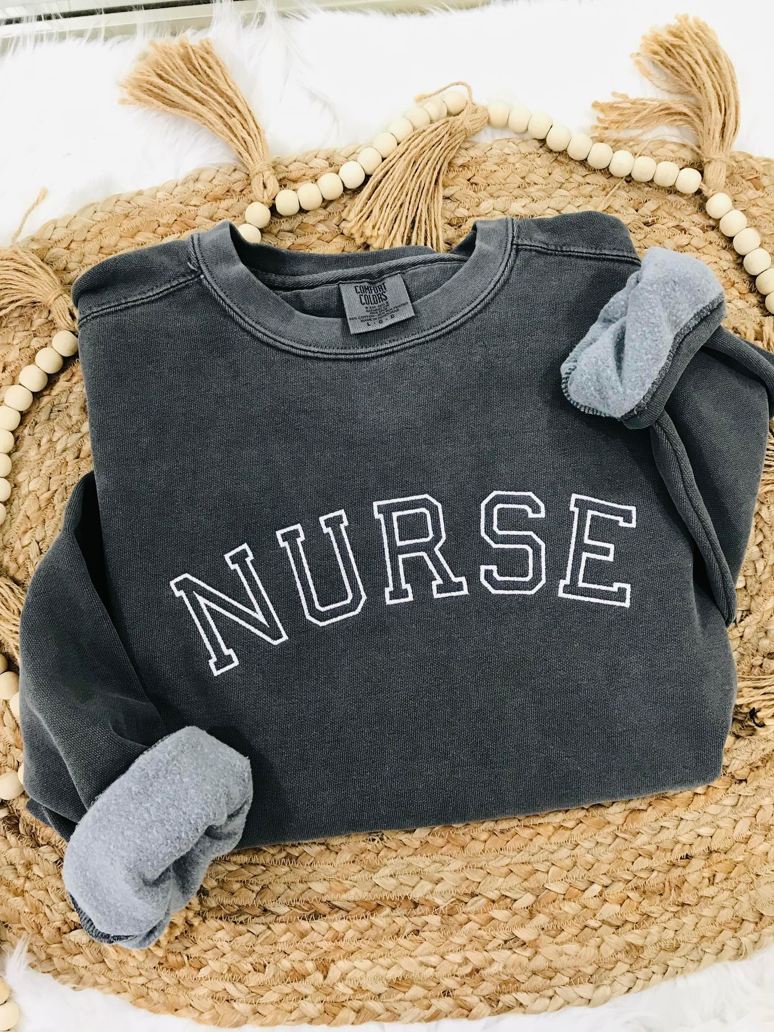 Nurse Embroidered Comfort Color Pepper Sweatshirt