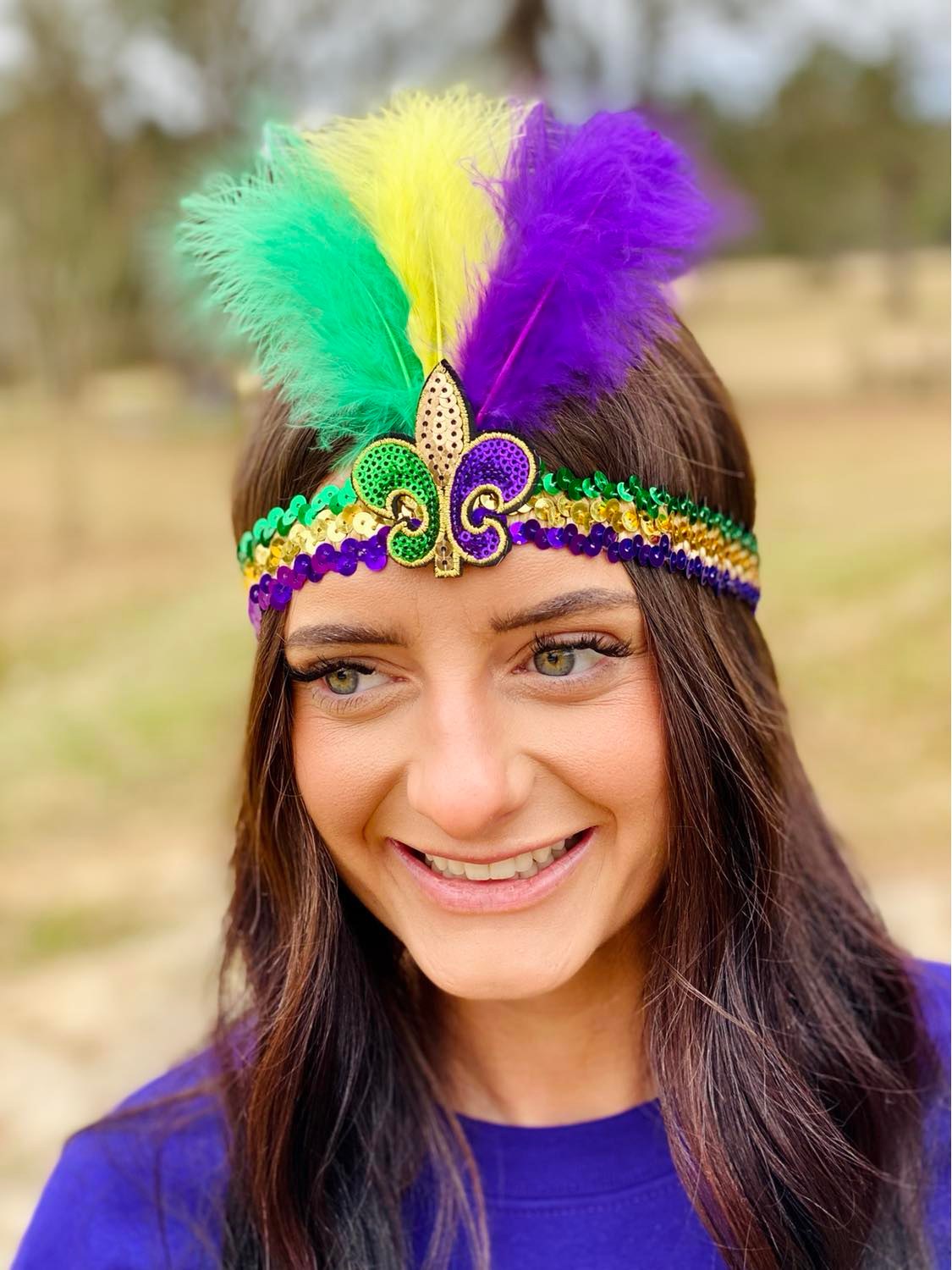 Mardi Gras Feather Headband